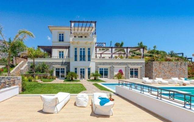 Kreta, Schisma Eloundas: Luxusvilla am Meer mit Pool, Gästehaus, Privatstrand und 5-Sterne-Hotelservice zu verkaufen
