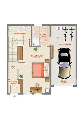 Das moderne Zuhause - Grundriss Erdgeschoß