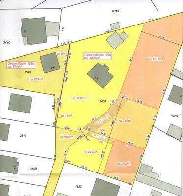 Geplante Zerlegung des Grundstückes