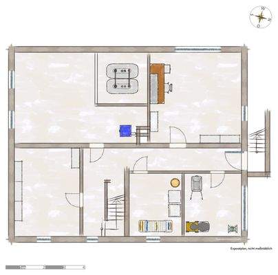 Grundriss Keller möbliert