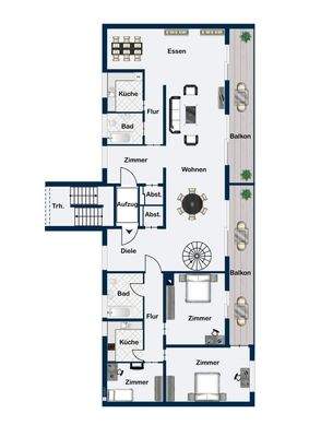 Grundriss Penthouse erstes Geschoss