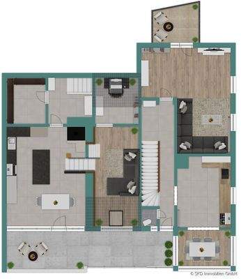 Grundriss-Skizze I Beide Häuser I Erdgeschoss 