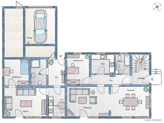 ERDGESCHOSS mit ANBAU und GARAGE