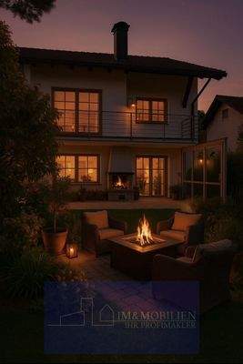 Nachts am Kaminfeuer