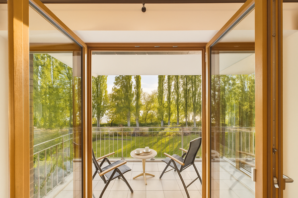 Balkon mit Seeblick & Privatgarten