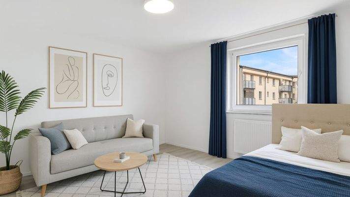 Visualisierung Wohn-/Schlafzimmer