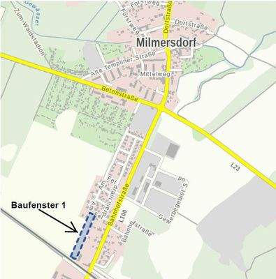 Karte mit Baufenster