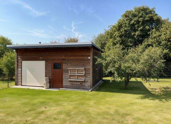 Gartenhaus mit Rolltor