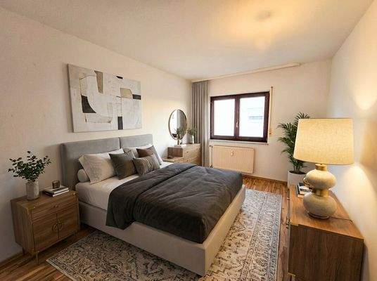 Schlafzimmer möbliert