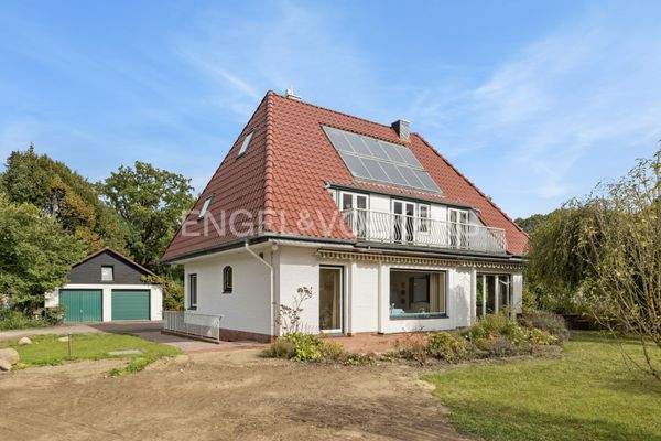 Haus Seitenrückansicht