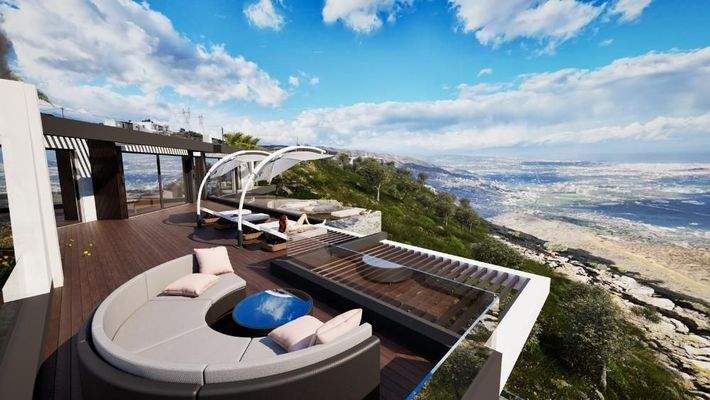 Kreta, Malaxa: Neubau-Projekt! Villa am Hang mit Panoramablick auf die Souda-Bucht zu verkaufen