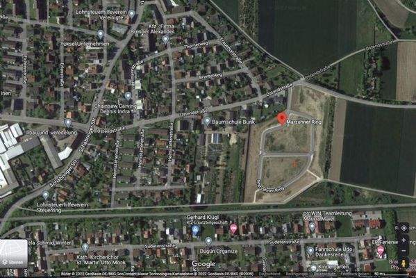 Baugebiet-Erschießungsstraßen - roter Strich - Lag