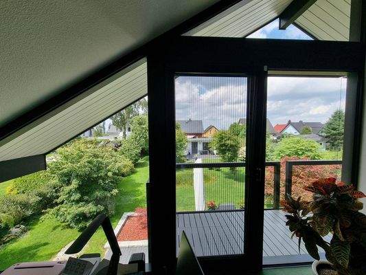 Blick vom Arbeitsbereich