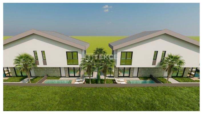 New Villas with Pool and Terrace Near the Sea in İzmir