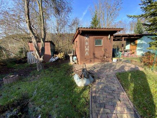 Geräteschuppen im hinteren Garten