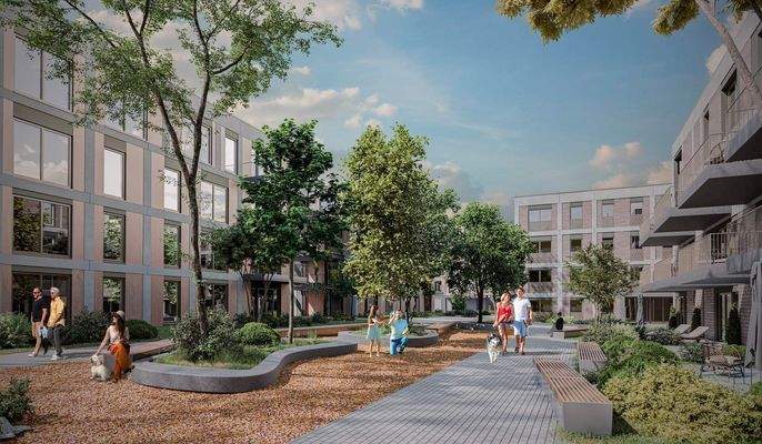 Im Innenhof lässt es sich schön spazieren