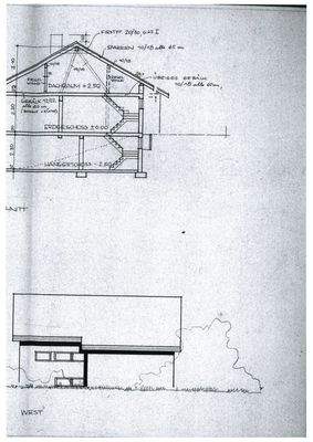 Ansicht West und Grundriss Dachgeschoss