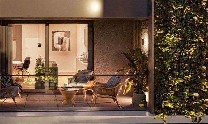 Loggia mit Pflanzwand