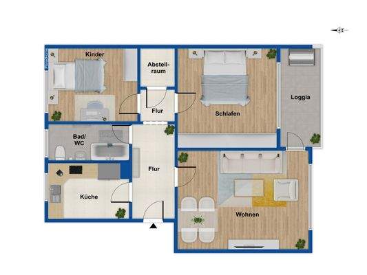 Grundriss Wohnung im 1. OG