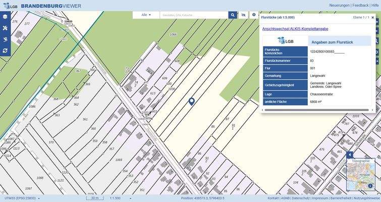 Flurkarte Chausseestr.