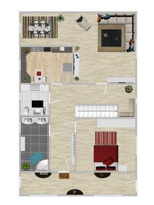 Hochparterre möbliert