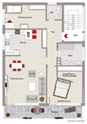 3ZKB mit ca. 110 m² Wfl. im 1.OG