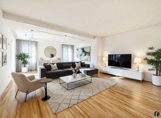 Wohnzimmer Einrichtungsbeispiel (KI generiert)