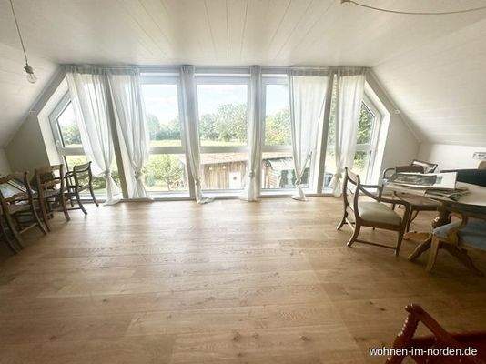 Studio mit Blick auf die Pferdekoppel