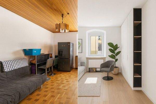 vorher / nachher - Beispiel Schlafzimmer