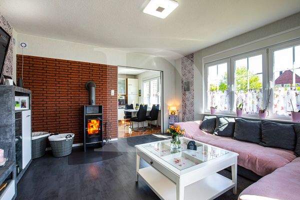 Wohnzimmer mit Kaminofen