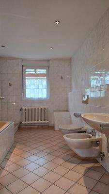 Tageslichtbad mit Wanne, Dusche, WC und Bidet