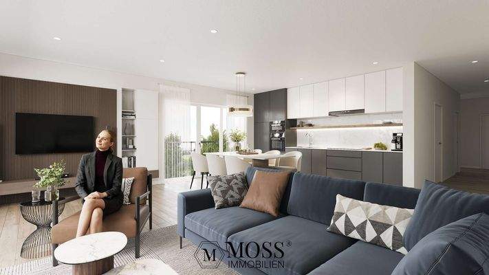 Offener Wohn- Koch- Essbereich 