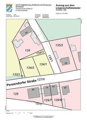 amtl. Lageplan heute vor Vermessung