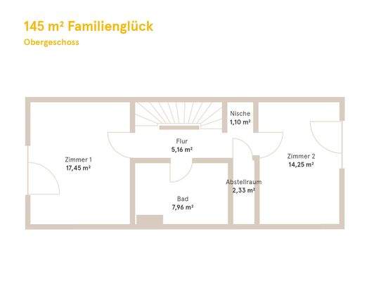 011_Grundriss Obergeschoss 145 m_ Familienglück