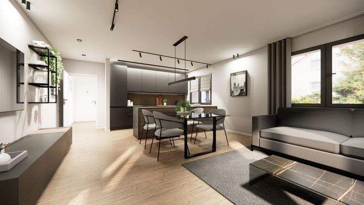 Wohnen / Essen / Kochen - Visualisierung,  Abweichungen möglich!