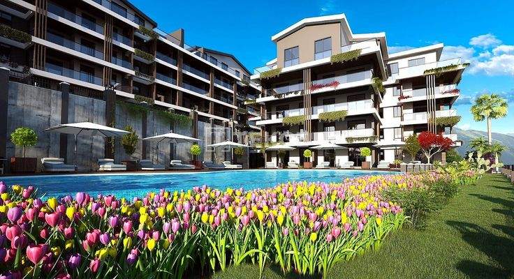 Apartments with Pool and Underground Parking in Güzelyalı