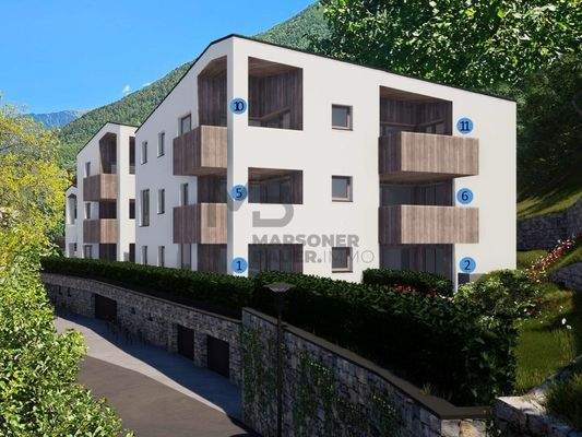 Übersicht Wohneinheiten Süd- und Ostseite - 1, 2, 5, 6, 10 e 11 - appartamenti lato sud ed est