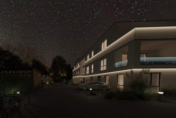 Visualisierungsbeispiel Seitenansicht bei Nacht 