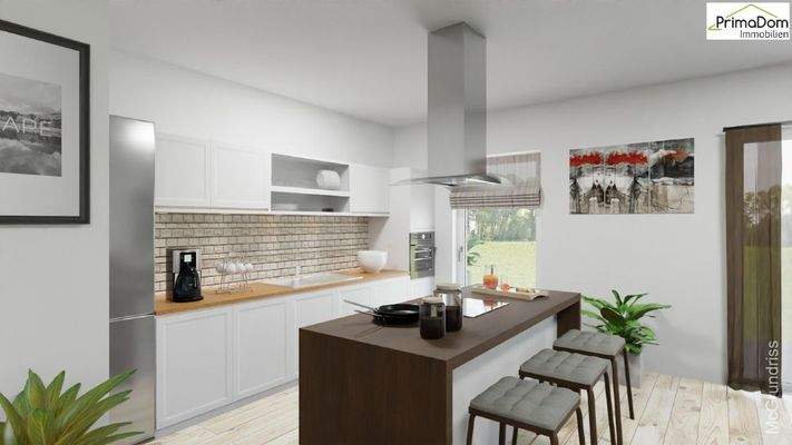 Küche mit Zugang zur Terrasse