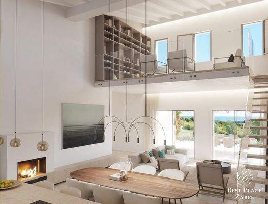 Wohnbereich mit Kamin und Gale