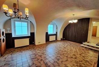 EG: großer Wohnraum mit Gewölbe (von KI schon vorab ausgeräumt)