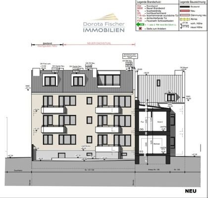 Hinteransicht Jesuitengasse 137-139 Planung Dachgauben Ausbau