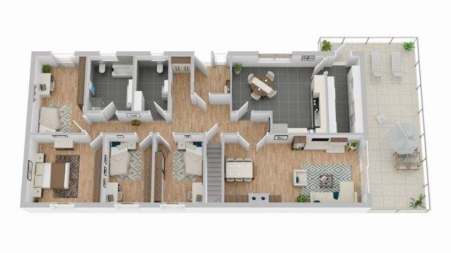 Grundriss Hauptwohnung