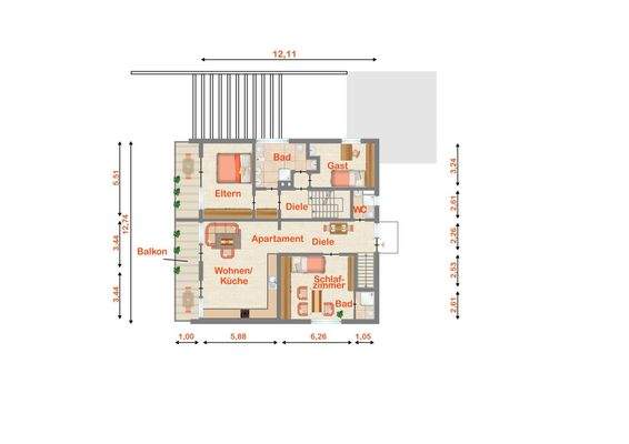 Grundriss Obergeschoss