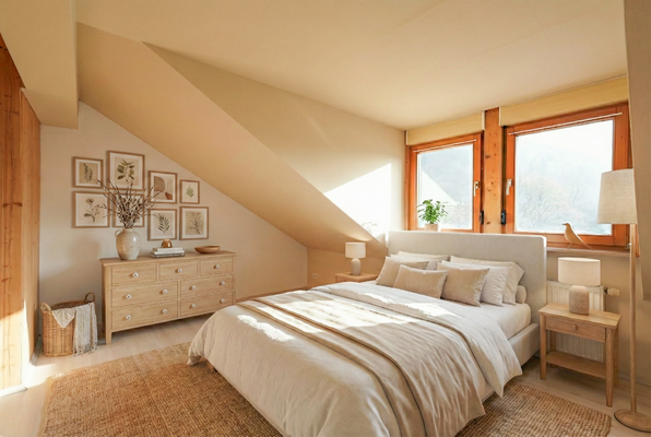 Schlafzimmer DG (Virtuell verändert und möbliert)