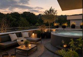 KI-bearbeiteter Bereich Dachterrasse