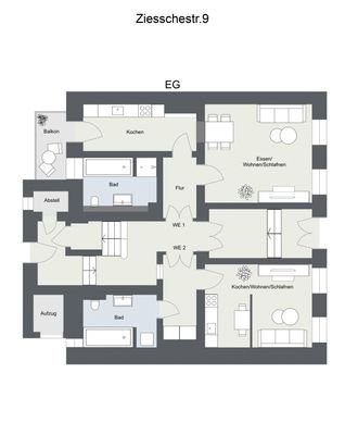 Floorplan letterhead - Ziesschestr.9 - EG - 2D Flo