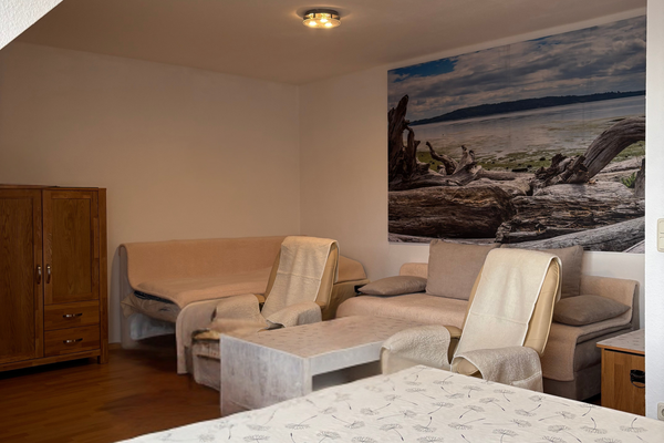 Der gemütliche Wohn- und Schlafbereich