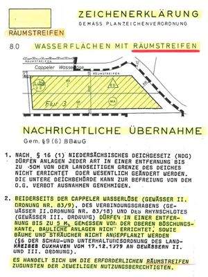 Räumstreifen an der Wasserlöse