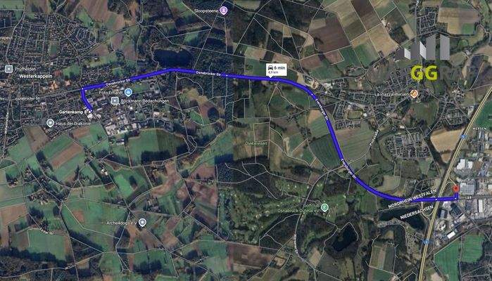 Zufahrt zur BAB1 in 6 Minuten